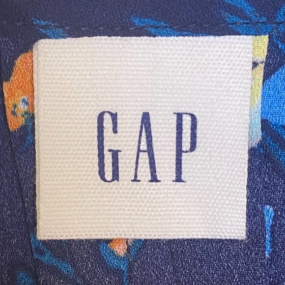 Gap Blue Flower Patterned Long Sleeve Blouse/Shirt NWOT - Picture 7 of 10